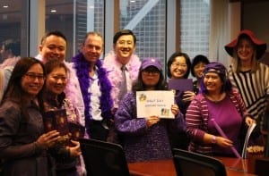 Tanner De Witt Wear Purple to Work Day